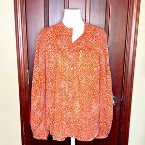 Loft pumpkin colored peasant blouse